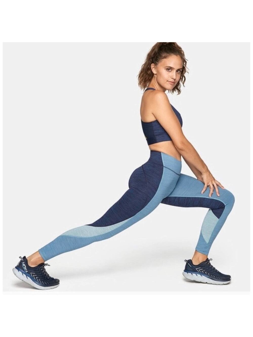Outdoor Voices TechSweat 7/8 Leggings mixed light navy blue spacedye colorblock